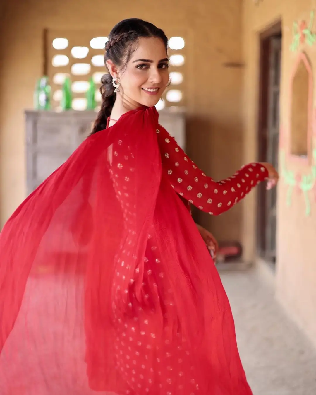 Malvi Malhotra Photoshoot In Red Gown